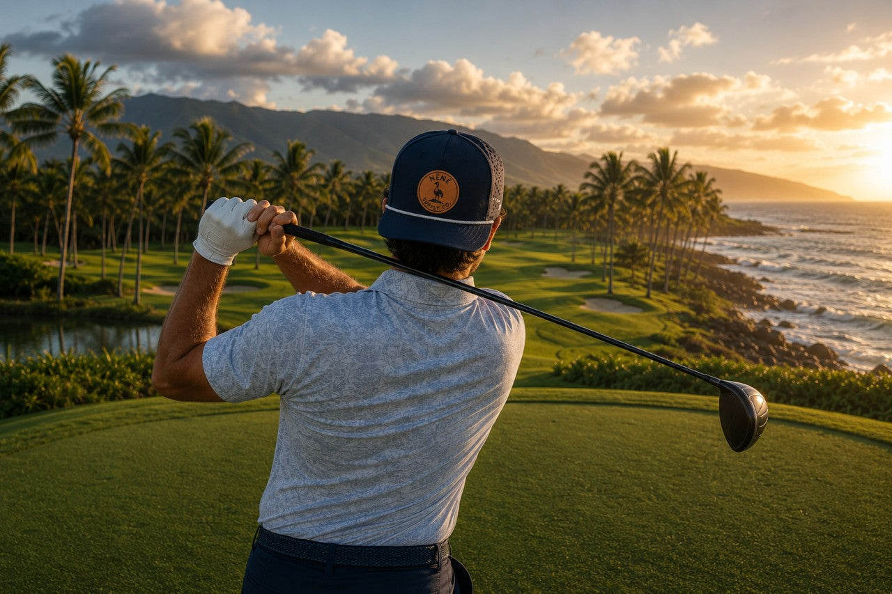 NĒNĒ rope hat on the golf course along the Hawaiʻi coast